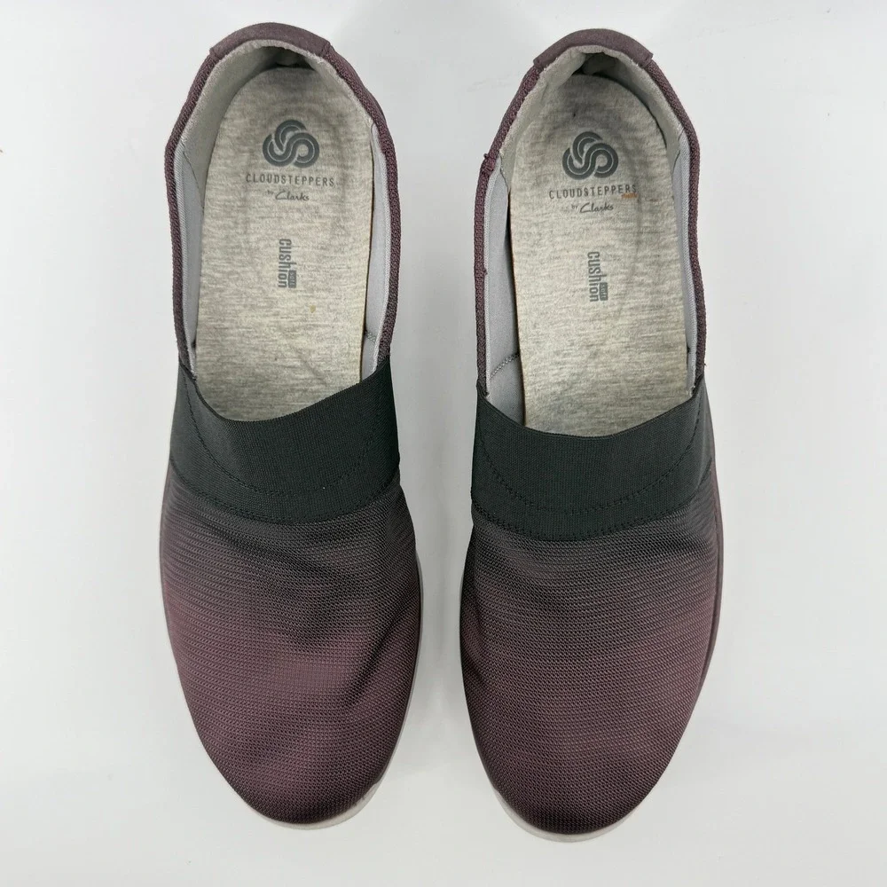 Clarks Cloudsteppers McKella‎ Brynn Slip On Casual Shoes Purple Women 11.5 WIDE